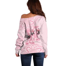 Tap Dance Australia Off Shoulder Sweater Pink Galah Just Tap It Out