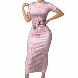 Tap Dance Australia Short Sleeve Bodycon Dress Pink Galah Just Tap It Out