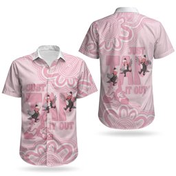 Tap Dance Australia Couples Matching Long Sleeve Bodycon Dress and Hawaiian Shirt Pink Galah Just Tap It Out