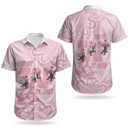 Tap Dance Australia Couples Matching Short Sleeve Bodycon Dress and Hawaiian Shirt Pink Galah Just Tap It Out