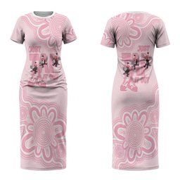 Tap Dance Australia Couples Matching Short Sleeve Bodycon Dress and Hawaiian Shirt Pink Galah Just Tap It Out