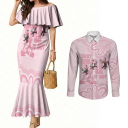 Tap Dance Australia Couples Matching Mermaid Dress and Long Sleeve Button Shirt Pink Galah Just Tap It Out