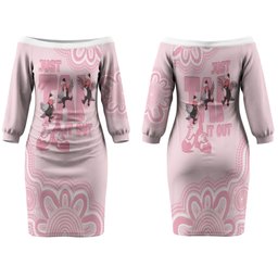 Tap Dance Australia Family Matching Off The Shoulder Long Sleeve Dress and Hawaiian Shirt Pink Galah Just Tap It Out