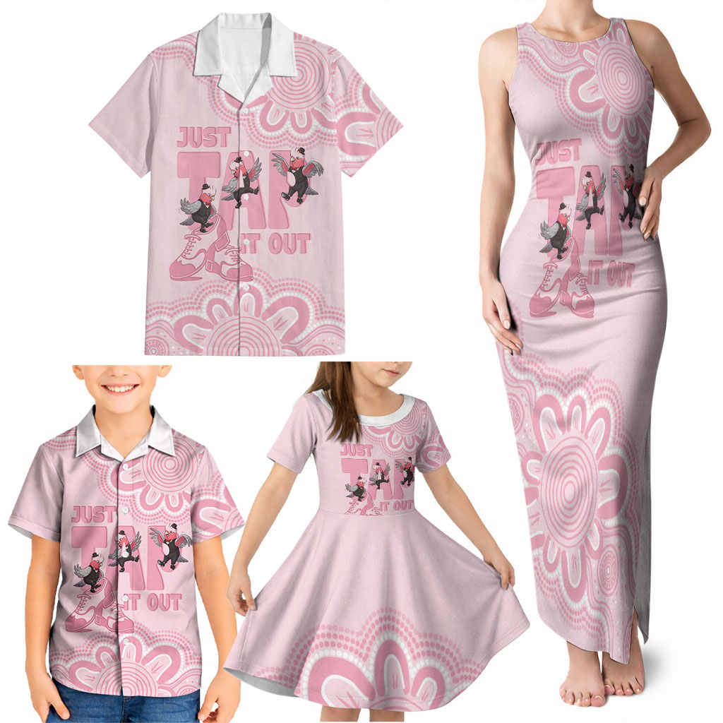 Tap Dance Australia Family Matching Tank Maxi Dress and Hawaiian Shirt Pink Galah Just Tap It Out