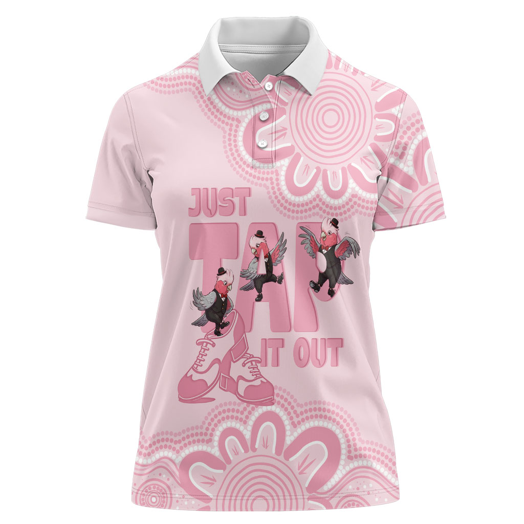 Tap Dance Australia Women Polo Shirt Pink Galah Just Tap It Out