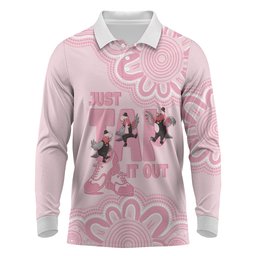 Tap Dance Australia Long Sleeve Polo Shirt Pink Galah Just Tap It Out