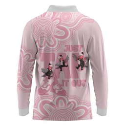 Tap Dance Australia Long Sleeve Polo Shirt Pink Galah Just Tap It Out