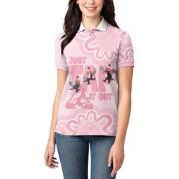 Tap Dance Australia Women Polo Shirt Pink Galah Just Tap It Out