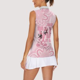 Tap Dance Australia Women Sleeveless Polo Shirt Pink Galah Just Tap It Out