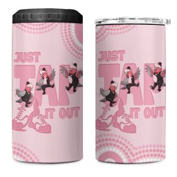 Tap Dance Australia 4 in 1 Can Cooler Tumbler Pink Galah Just Tap It Out