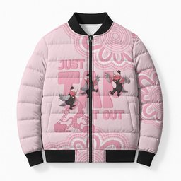 Tap Dance Australia Bomber Puffer Jacket Pink Galah Just Tap It Out