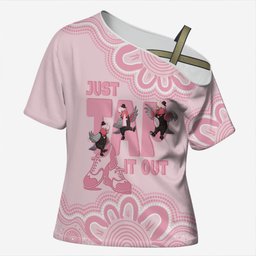 Tap Dance Australia Cross Shoulder Shirt Pink Galah Just Tap It Out