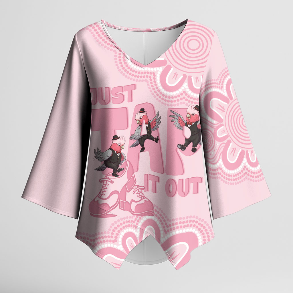 Tap Dance Australia Kimono Sleeve Blouse Pink Galah Just Tap It Out