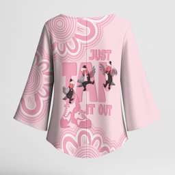 Tap Dance Australia Kimono Sleeve Blouse Pink Galah Just Tap It Out