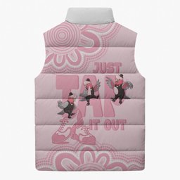 Tap Dance Australia Sleeveless Puffer Jacket Pink Galah Just Tap It Out