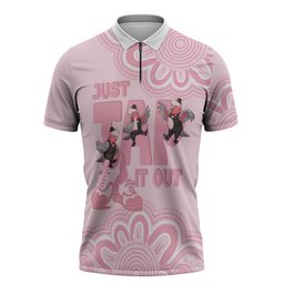 Tap Dance Australia Zipper Polo Shirt Pink Galah Just Tap It Out