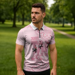 Tap Dance Australia Zipper Polo Shirt Pink Galah Just Tap It Out
