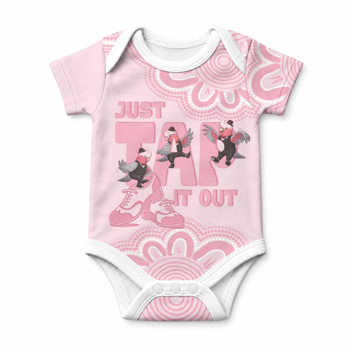 Tap Dance Australia Baby Onesie Pink Galah Just Tap It Out