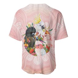 Australian Cockatoos Baseball Jersey Flora Aboriginal Dot Art Pattern