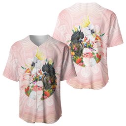 Australian Cockatoos Baseball Jersey Flora Aboriginal Dot Art Pattern
