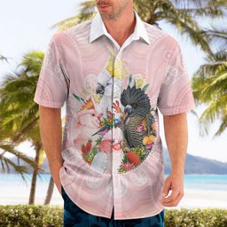 Australian Cockatoos Hawaiian Shirt Flora Aboriginal Dot Art Pattern