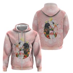 Australian Cockatoos Zip Hoodie Flora Aboriginal Dot Art Pattern