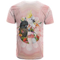 Australian Cockatoos T Shirt Flora Aboriginal Dot Art Pattern
