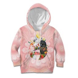 Australian Cockatoos Kid Hoodie Flora Aboriginal Dot Art Pattern