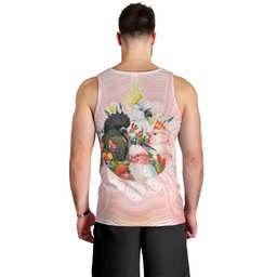 Australian Cockatoos Men Tank Top Flora Aboriginal Dot Art Pattern