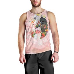 Australian Cockatoos Men Tank Top Flora Aboriginal Dot Art Pattern