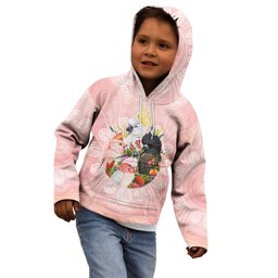 Australian Cockatoos Kid Hoodie Flora Aboriginal Dot Art Pattern