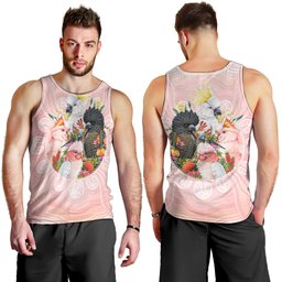 Australian Cockatoos Men Tank Top Flora Aboriginal Dot Art Pattern