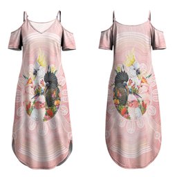 Australian Cockatoos Couples Matching Summer Maxi Dress and Hawaiian Shirt Flora Aboriginal Dot Art Pattern