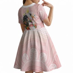 Australian Cockatoos Kid Short Sleeve Dress Flora Aboriginal Dot Art Pattern