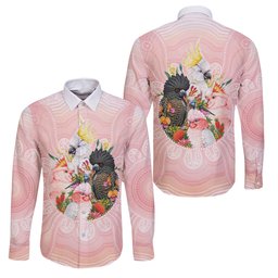 Australian Cockatoos Family Matching Short Sleeve Bodycon Dress and Hawaiian Shirt Flora Aboriginal Dot Art Pattern