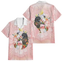 Australian Cockatoos Family Matching Puletasi and Hawaiian Shirt Flora Aboriginal Dot Art Pattern