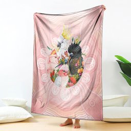 Australian Cockatoos Blanket Flora Aboriginal Dot Art Pattern