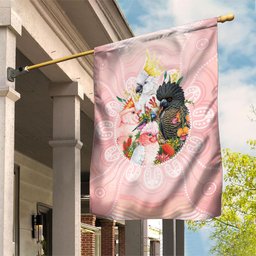 Australian Cockatoos Garden Flag Flora Aboriginal Dot Art Pattern