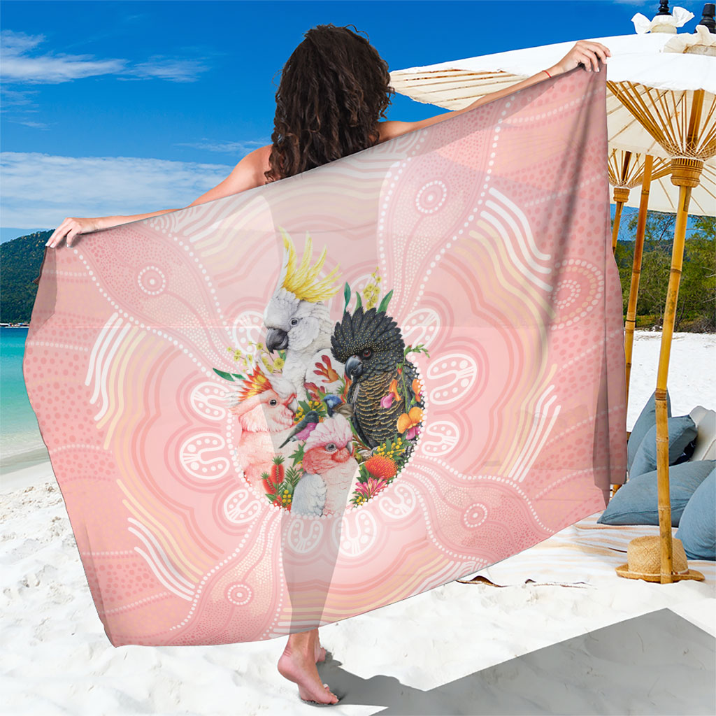 Australian Cockatoos Sarong Flora Aboriginal Dot Art Pattern
