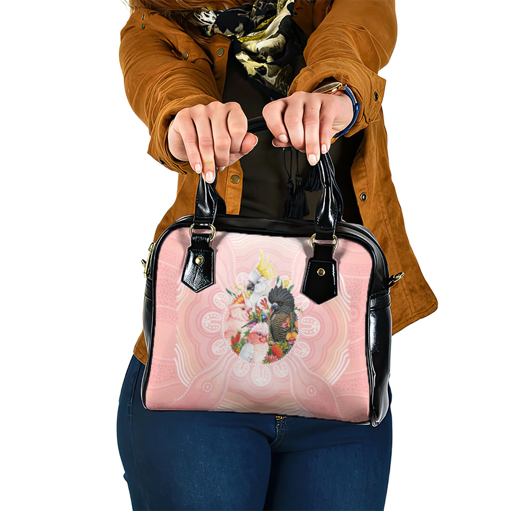 Australian Cockatoos Shoulder Handbag Flora Aboriginal Dot Art Pattern