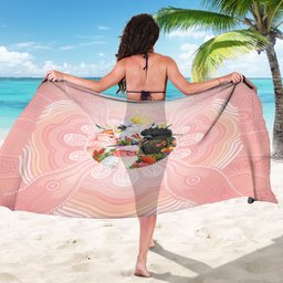 Australian Cockatoos Sarong Flora Aboriginal Dot Art Pattern