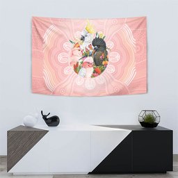 Australian Cockatoos Tapestry Flora Aboriginal Dot Art Pattern
