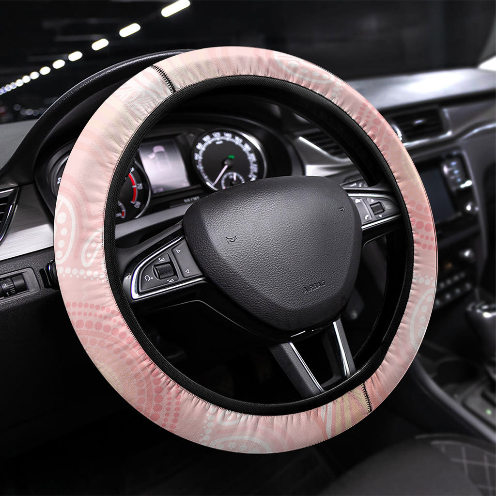 Australian Cockatoos Steering Wheel Cover Flora Aboriginal Dot Art Pattern