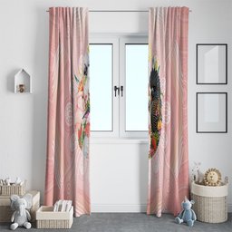 Australian Cockatoos Window Curtain Flora Aboriginal Dot Art Pattern