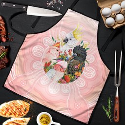 Australian Cockatoos Apron Flora Aboriginal Dot Art Pattern