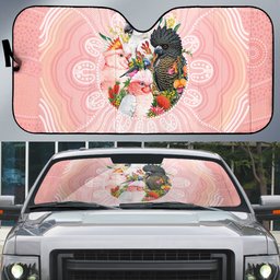 Australian Cockatoos Auto Sun Shade Flora Aboriginal Dot Art Pattern
