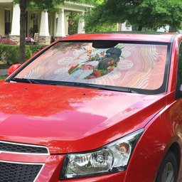 Australian Cockatoos Auto Sun Shade Flora Aboriginal Dot Art Pattern
