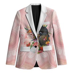 Australian Cockatoos Blazer Flora Aboriginal Dot Art Pattern