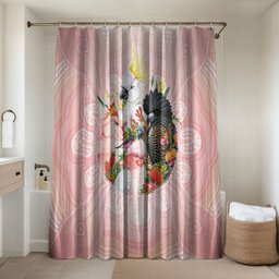 Australian Cockatoos Bathroom Set Flora Aboriginal Dot Art Pattern