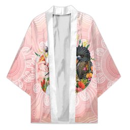 Australian Cockatoos Kimono Flora Aboriginal Dot Art Pattern